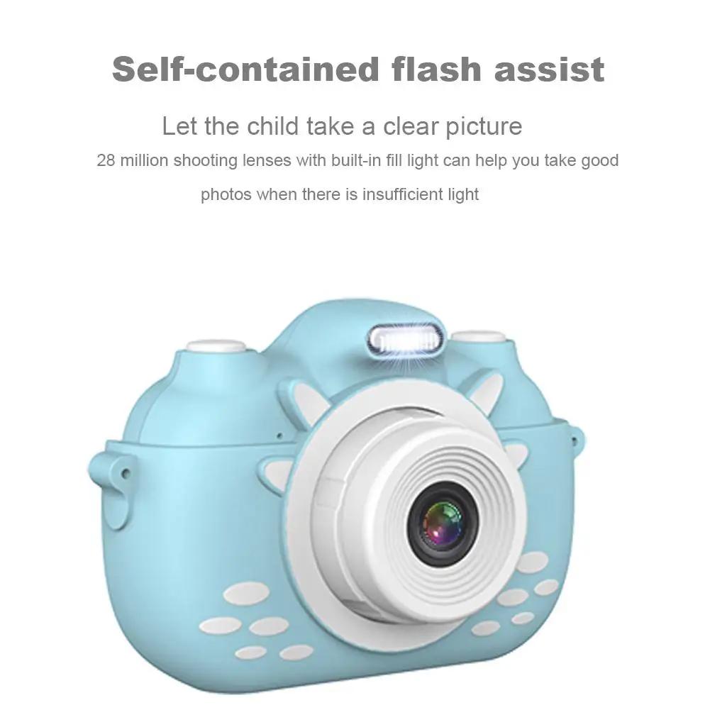 Children Camera 3-inch HD Display Screen Front And Rear Dual-touch Screen 32GB Capacity Expansion Camera With Wifi Flash Light