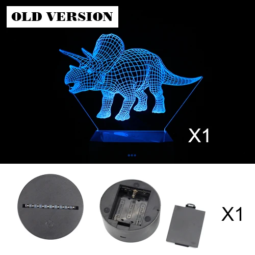 3d лампа динозавр ШАМБРЕ veilleuse enfant lampka nocna do sypialni Triceratops Tyrannosaurus пульт дистанционного управления перезаряжаемый фонарь - Испускаемый цвет: B Old
