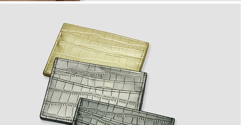 Металлический цветной крокодиловый узор держатель для карт для мужчин и женщин кожаный чехол для кредитных карт ID держатель для карт кошелек с отделением для монет