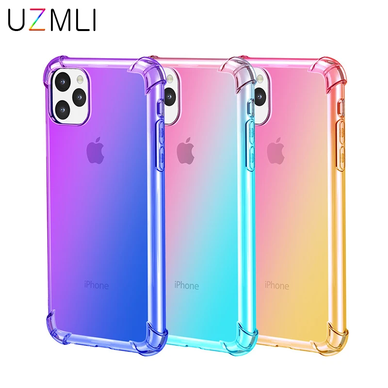 Прозрачный чехол из термополиуретана для iphone 11 PRO MAX XS MAX XR X Rainbow, мягкий чехол для iphone 8, 7, 6, 6s Plus