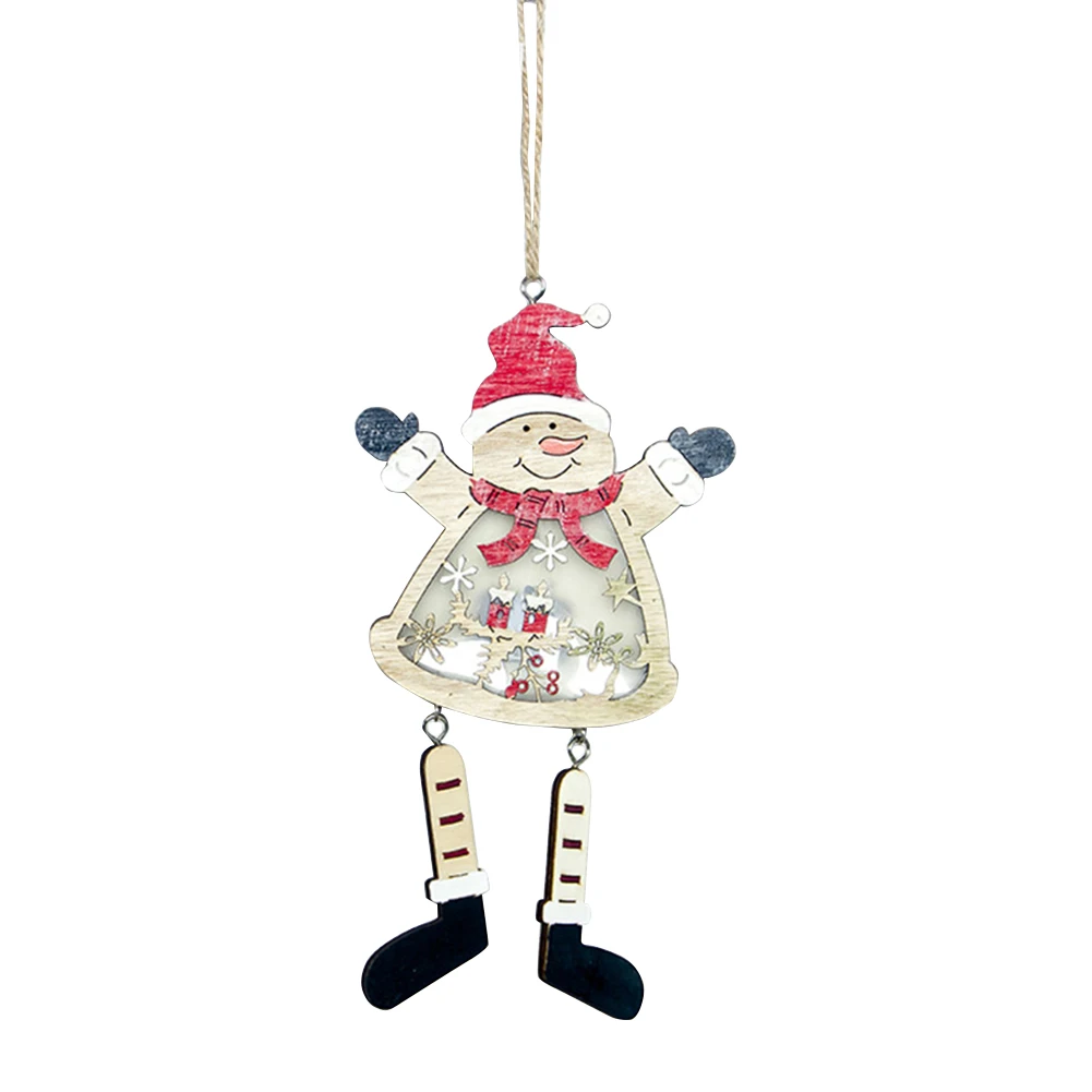 Рождественский светящийся деревянный кулон снеговик подвесные рождественские украшения украшение для рождественской вечеринки - Цвет: Snowman