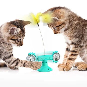 

Pet Cats Toys Whirling Puzzle Training Turntable Supplies Windmill Ball Type Interactive for At Kitten Play Cat Supplies