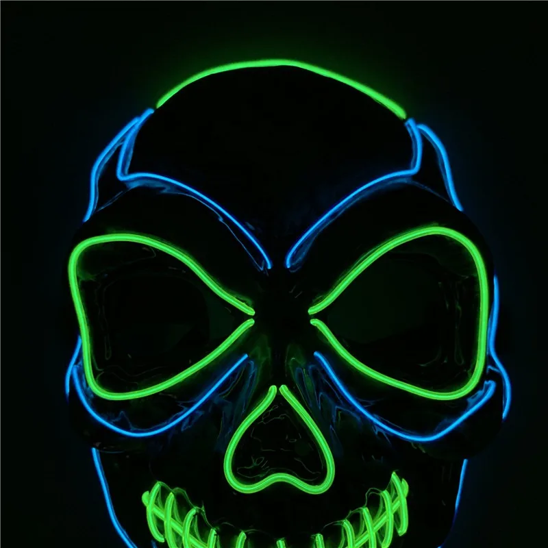 Маска для Хэллоуина, Ночная Атмосфера, декоративные маски для лица, мужская и женская одежда, светодиодный светоизлучающий маска