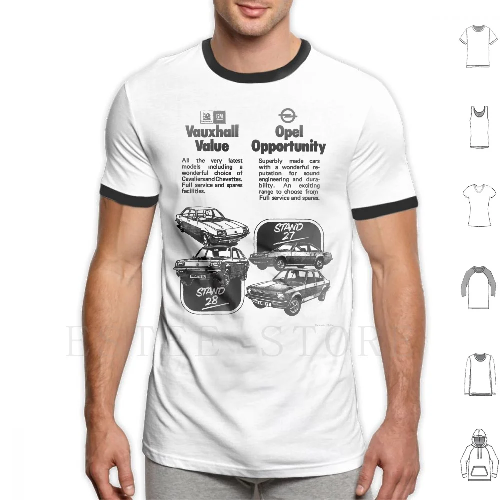 Vauxhall / Opel Range T Shirt Fai Da Te Big Size 100% Cotone Vauxhall Chevette Cavalier Opel Kadett Ascona Auto Classic Classic