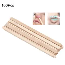 100 Pcs / bag Wooden Hair Removal Stick Disposable Wax Stick Hygienic Quickly Remove Hair Eyebrows Lip Hair Removal Tool 14.5 CM