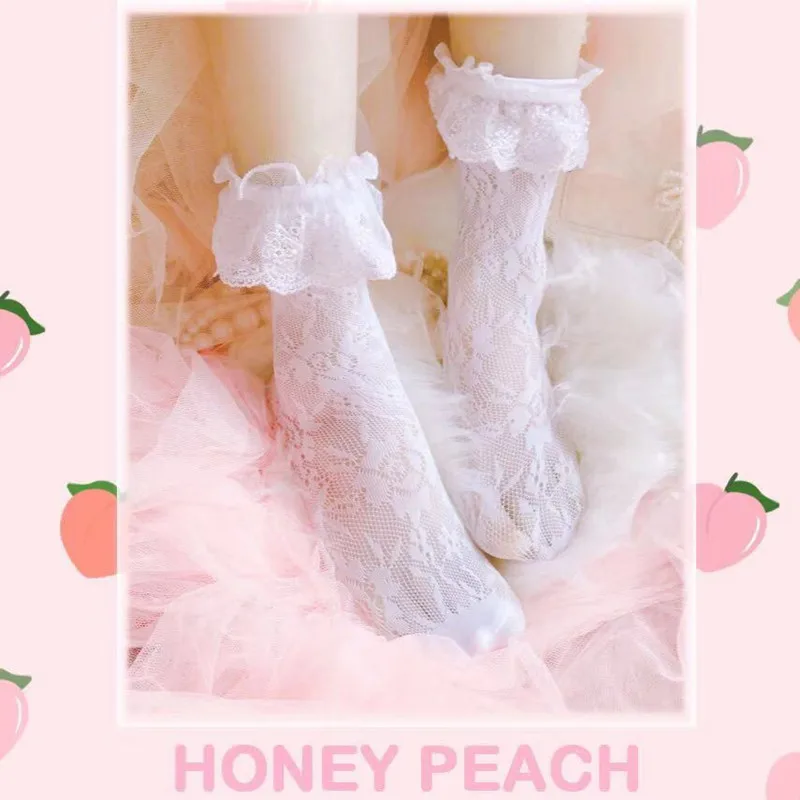 Кружевные эластичные кружевные женские носки в стиле &quotЛолита&quot французском