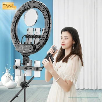 

Pixel 19 inch Dimmable Ring Light Photography Ring Lamp With 210cm Tripod Stand For Makeup Youtube VK For TicTok Video Lighting