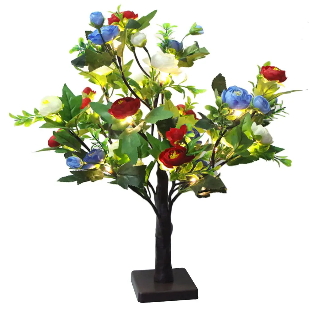 24LED Tree Light Led Camellia Lights Christmas Garden Landscape Decorative Indoor Battery | Дом и сад