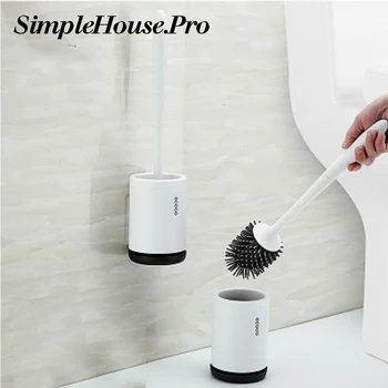 

Lavatory Toilet Brush Rubber Head Holder Cleaning Brush For Toilet Wall Hanging Household Floor Cleaning Bathroom Accessories