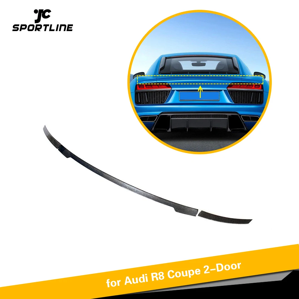 

3PCS Style Carbon Fiber Rear Trunk Spoiler Boot Lip Wing for Audi R8 2016 - 2019 Coupe Only