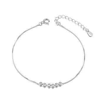 

1pc Simple Elegant 925 Sterling Silver Anklet, with Six Small Beads