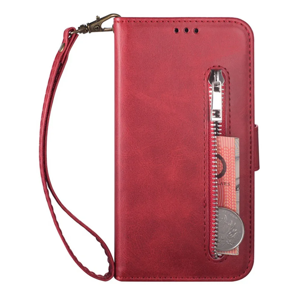 Кожаный кошелек с молнией, слоты для карт, откидной Чехол для IPhone 11/11 Pro/11 Pro Max, защитный чехол для телефона# E25