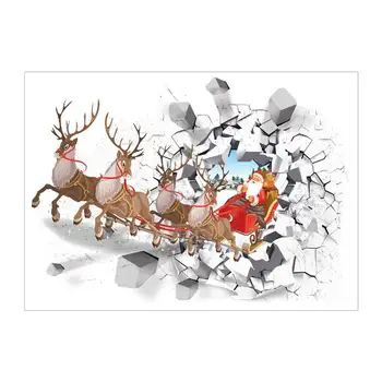 

3D Wallpaper Santa Claus Driver Deer Window Christmas PVC Wallpaper New Room Wall Decoration Living Room Bedroom Kid Decoration