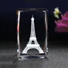 Supprise Girl Boy Friend Birthday Presents 3D Eiffel Tower Crystal Cube with LED Light base Home Decoration Crfat Status 1