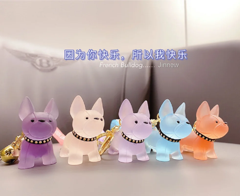 Loveliness French Bulldog Keychain PVC Animal Dog Keyring Holder Bag Charm Trinket Chaveiros Accessories Punk Style Pendant | Украшения и
