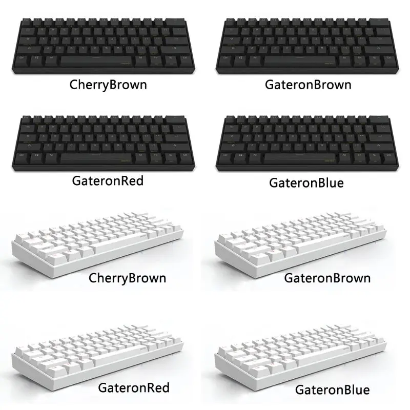 60% механическая клавиатура Bluetooth 4,0 type-C RGB 61 клавиша Механическая игровая клавиатура Вишневый переключатель для компьютера