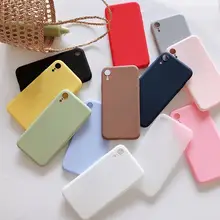 Para o iphone 5 5S caso bonito sólido macio tpu silicone caso para apple iphone 11 pro max 6 s 7 8 plus xs max xr x telefone capa fundas(China)