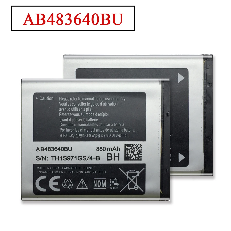 AB483640BU Батарея для samsung GT-C3050C GT-S7350C SCH-F619 GT-C3050 SGH-F110 SGH-F118 SGH-E740 SGH-L600 800 мА/ч+ Бесплатный кабель - Цвет: AB483640BU