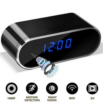 

HD 1080P Wireless Wifi IP Hidden Camera Movement For House Safety Covered LED Security IR Camera Nanny Camera Show Clock Round