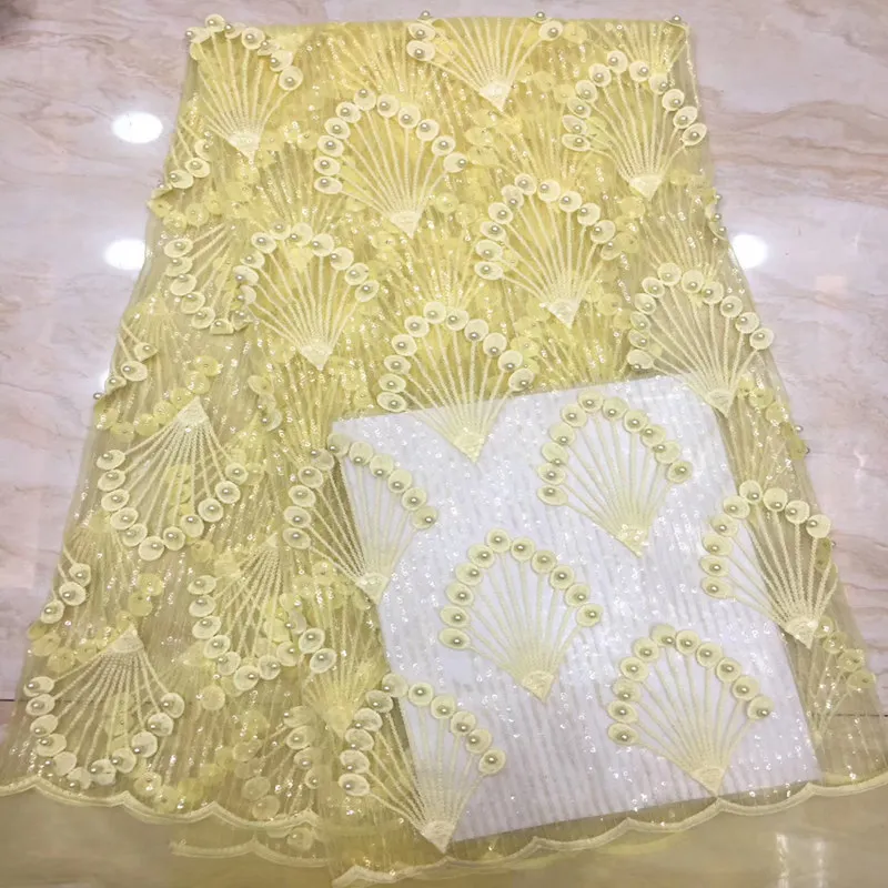 

FolaSade African Swiss Tulle Lace Fabric Beautiful Embroidery Beads Sequins Nigerian Lace Fabric For Engagement Dress Wo320