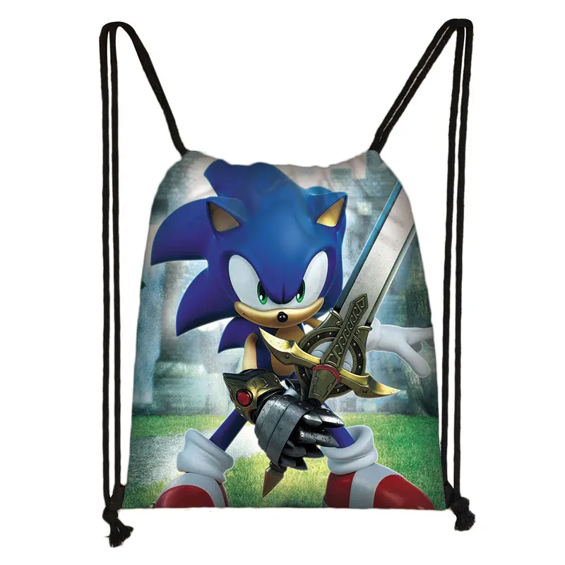 Аниме sonic drawstring сумка для мальчиков и девочек мультфильм рюкзак Подростковые Сумки для хранения детей bookbag дорожные сумки