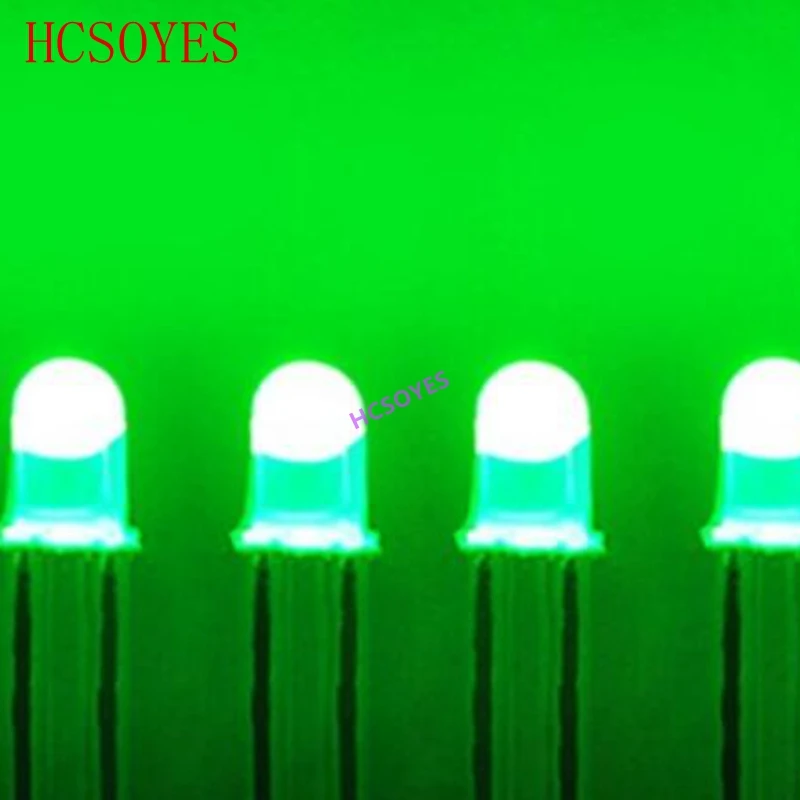 

LED lamp beads straight plug diode F5 round head green hair emerald green short feet 5mm lamp beads LED lamp manufacturer