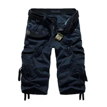 Высокое качество, мужские укороченные брюки, дизайнерская мода, много карманов, плюс размер, повседневные, рабочие, хлопок, Капри, брюки, мужские, комбинезон AF5820