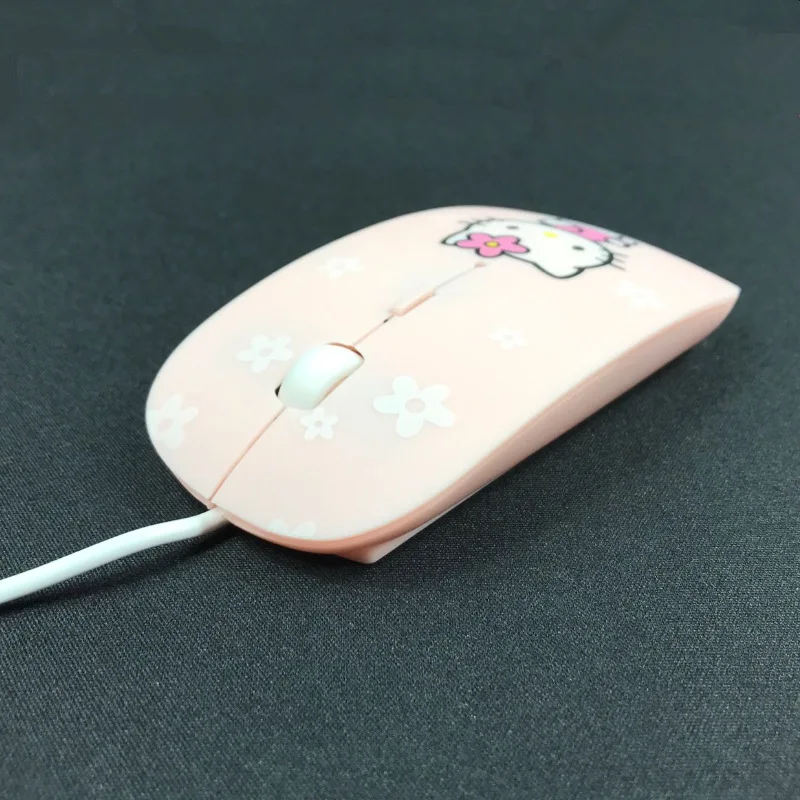 Милая Проводная usb-оптическая мышь с рисунком hello kitty Doraemon, эргономичная супертонкая беззвучная мышь для ПК, ноутбука, розового цвета для девочек