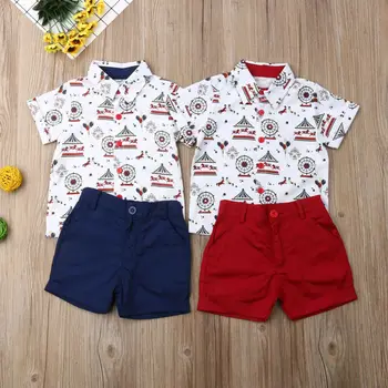 

Boy Clothes 2019 Toddler Kids Baby Boy Gentleman Clothes Shirt Tops Shorts Pants Formal Outfit Size 2-6Y