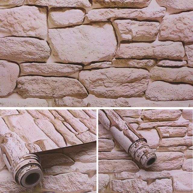 Home Decor 3D PVC Grain Wall Paper Brick Stone  Wallpaper Self-Adhesive Living Room Bedroom Wallpapers Wall Stickers Decoration 5222