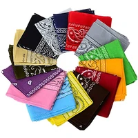 Hip Hop Paisley Bandanas 100% Cotton Cowboy Double Sided Black Red Magic Head Square Scarf Novelty Headwear Hair Band Scarf Hot 1