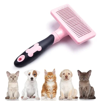 

Pet Dog Hair Removal Combs Self Cleaning Brush Professional Grooming Brush for Dogs Cats Dense Needle Quick Clean Comb