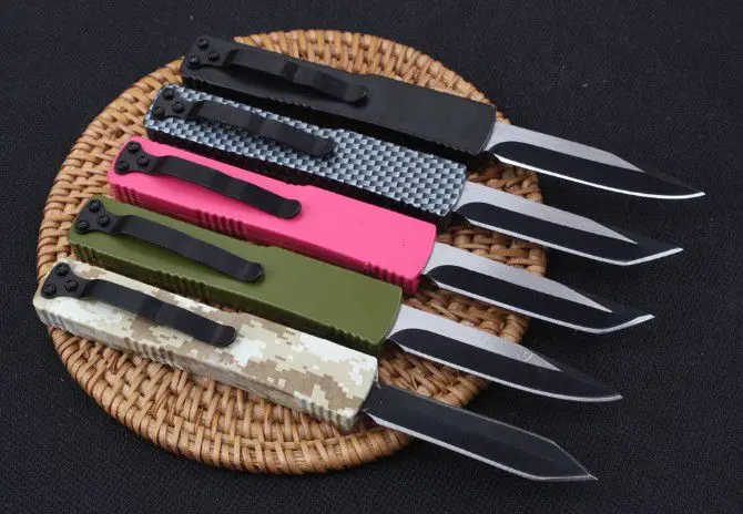 Мини сумка-брелок Autotf Нож двойного действия 5,3 см лезвие помощь складной EDC охотничий нож подарок фиксированный нож с лезвием
