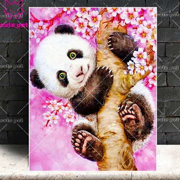 

DIY Diamond Painting Sakura Panda 5d puzzle Diamond Art Embroidery New Arrival Mosaic Handmade rhinestone pictures Home Decor