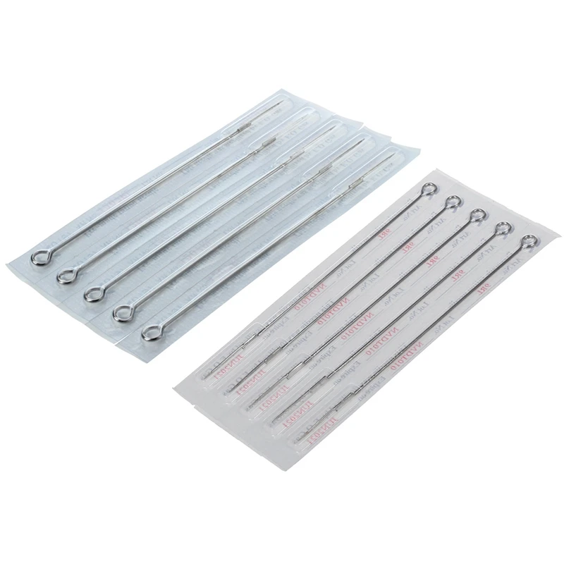 HTHL-100Pcs Иглы для татуировки: 50 шт. Иглы для татуировки 9RL Круглый одноразовый вкладыш из нержавеющей стали Pro и 50 шт. 7Rl "рукодельник" 7
