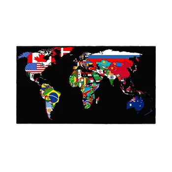 

World Map Made Up Of National Flags Pattern 150x100cm Non-woven World Map For Home Office Wall Decor