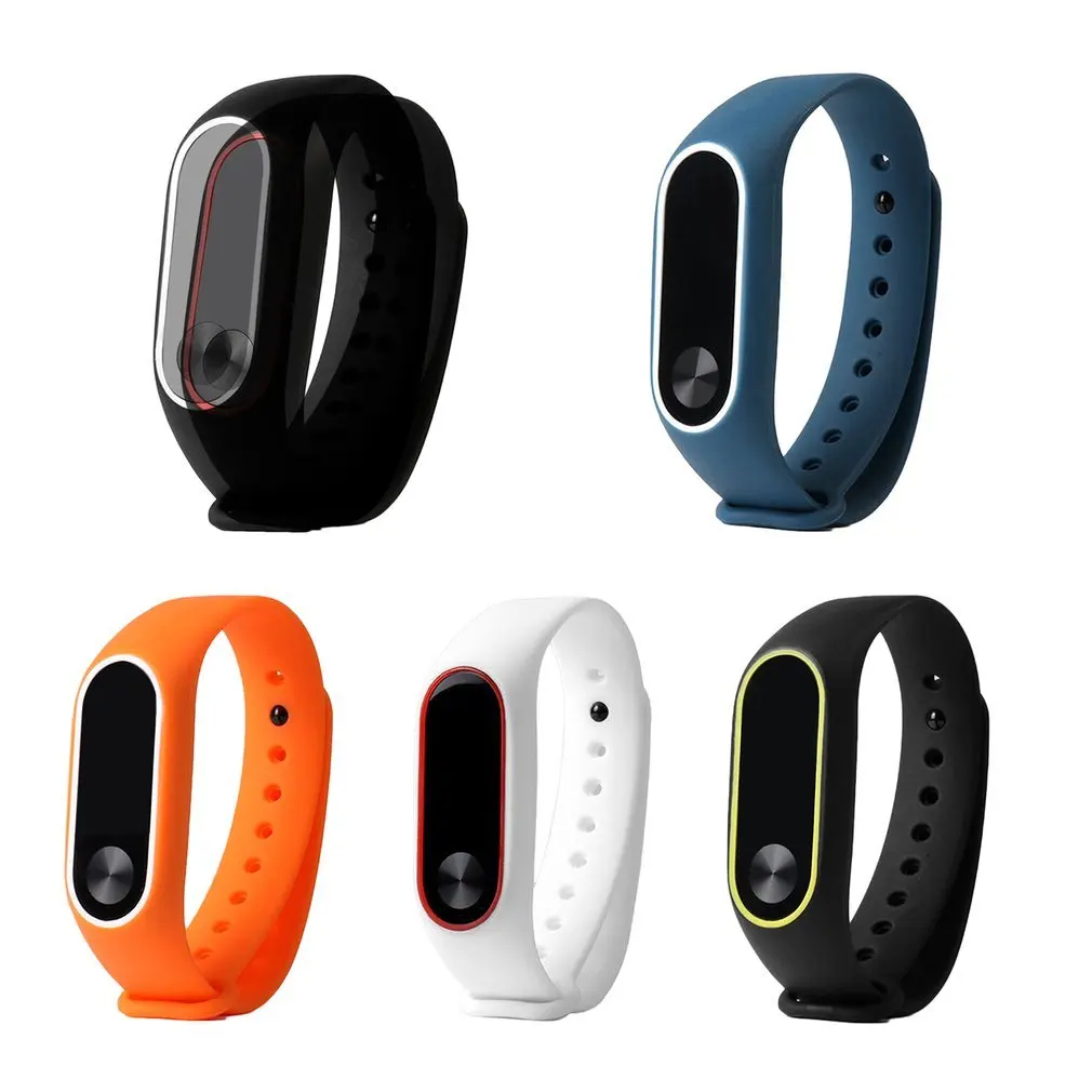 Premium Replacement Wrist Strap With Two Color Unique TPU Wristband Replacement for XIAOMI MI Band 2