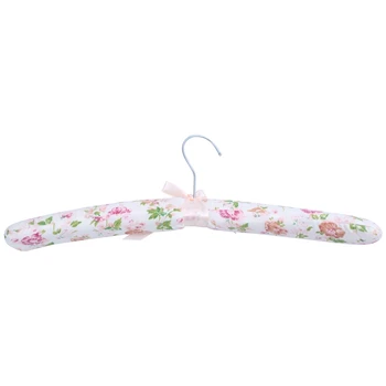 

1 Set (5 pcs) Pastoral Floral Print Cotton Padded Cloth Hanger