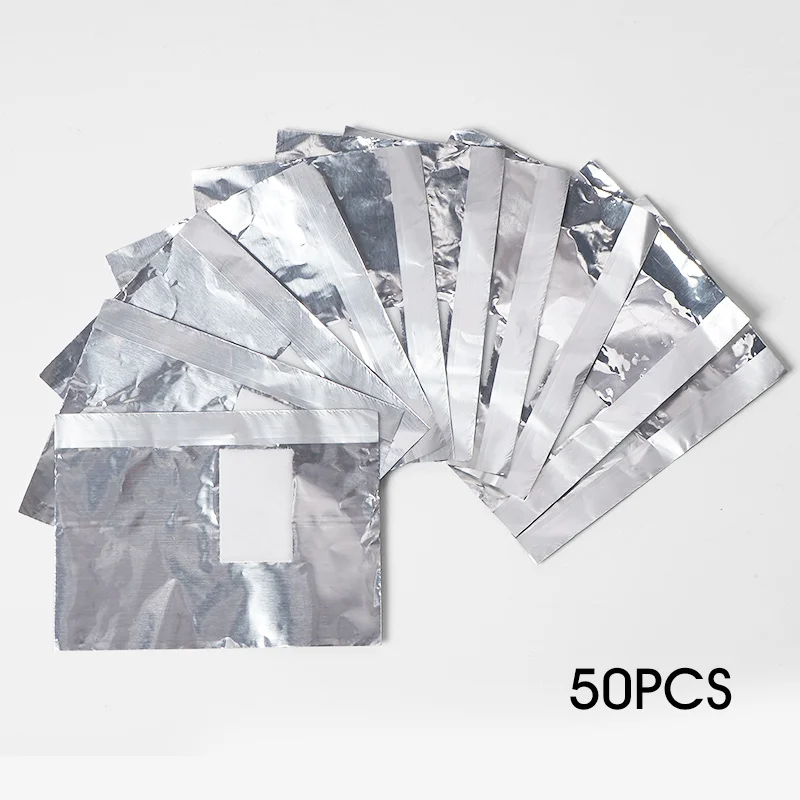 50pcs 50/100PCSAluminium Фольга жидкость для снятия Обертывания хлопчатобумажные салфетки ногтей замочить Гель-лак для ногтей снятия акрила средства для снятия макияжа - Цвет: 50pcs