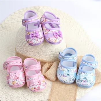 

Cute Baby Girls First Walkers Shoes Soft Crib shoes Floral Bow knot Cotton Shoes 1-3T Lovely Toddler Baby Shoes
