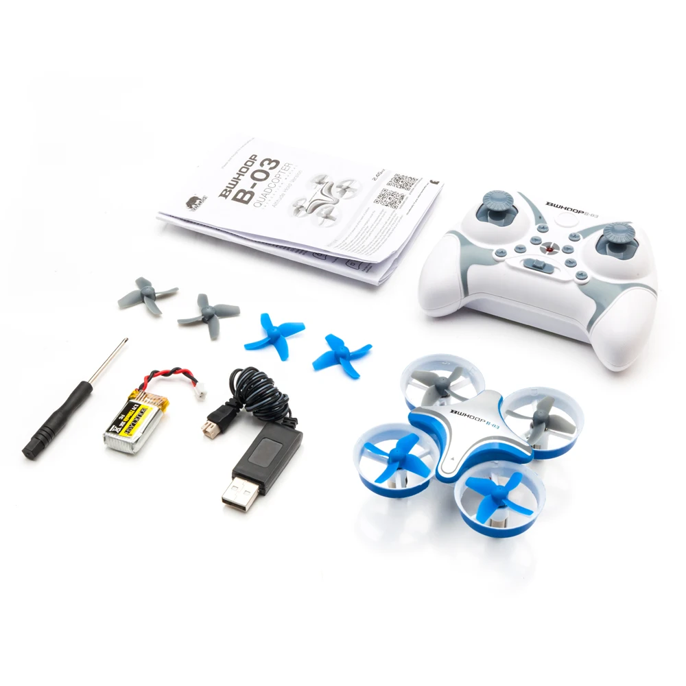 

BoldClash BWHOOP B03 Altitude Hold 716 53500rpm(3.7 V) Motor EDF RC Quadcopter 260mAh 3.7V Blue