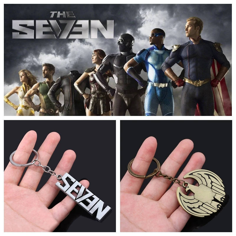 

The Boys Keychain The Seven Superhero Homelander Logo Key Chain for Women Men Car Keyring Jewelry