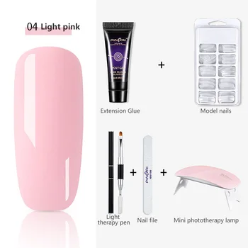 

1Set Pinpai nail kit extension gel crystal nail fast drying glue gel polish gel nail polish nail kit uv led lamp