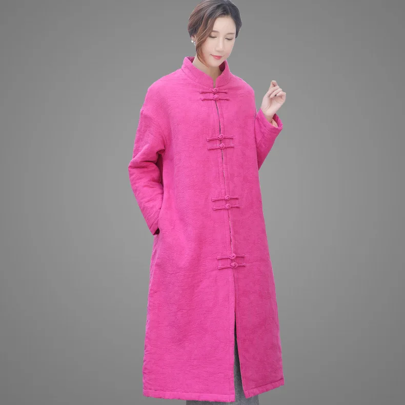 

2019 Winter New Style Retro National Wind Jacquard Large Size Cotton-padded Jacket Origional down Jacket Cotton-padded Clothes X
