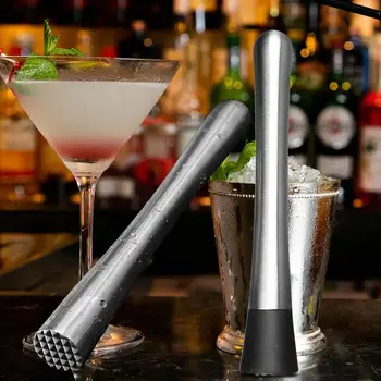 

Stainless Steel Wine Mixing Stick Cocktail Muddler Shaker With Crushing Hammer DIY Drink Fruit Muddler Crushed Ice Barware Tool