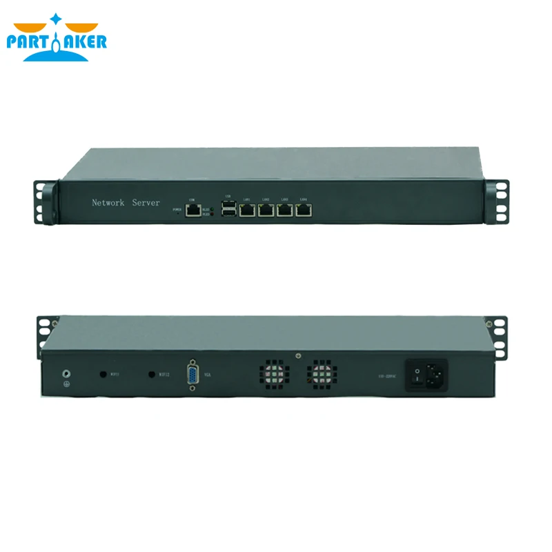 Причастник Intel Celeron J1900 четырехъядерный 1U Rackmount сетевой сервер с 4 Lan брандмауэр