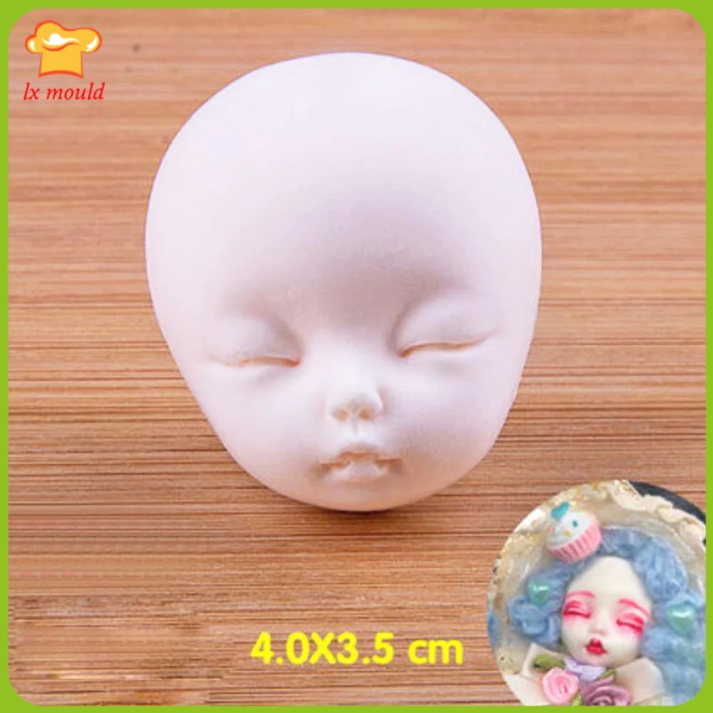 Clay Soft Pottery Figure Face Silicone Molds Doll Shape Mould Baby Face Fondant Moulds