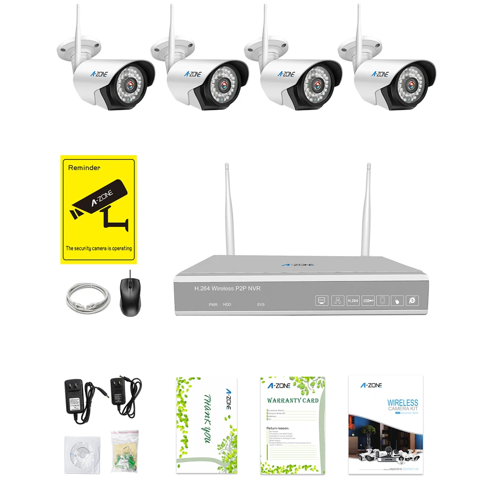 960 P/1080 P беспроводная домашняя камера безопасности, комплект, 2MP Wifi CCTV камера наблюдения, система безопасности, набор для внутреннего видеонаблюдения