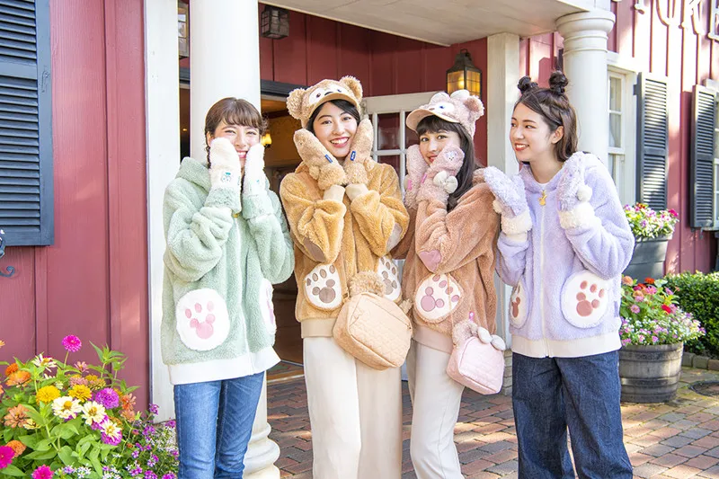 Плюшевые зимние перчатки для девочек с рисунком Duffy Bear Friends stellalou Rabbit shelliemei Gelatoni