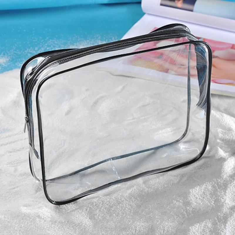 Transparent M Прозрачные косметички ПВХ сумки Сумка для косметики в дорогу Косметические Сумки для девушек косметичка макияж мешок мыть сумки - Цвет: Transparent M